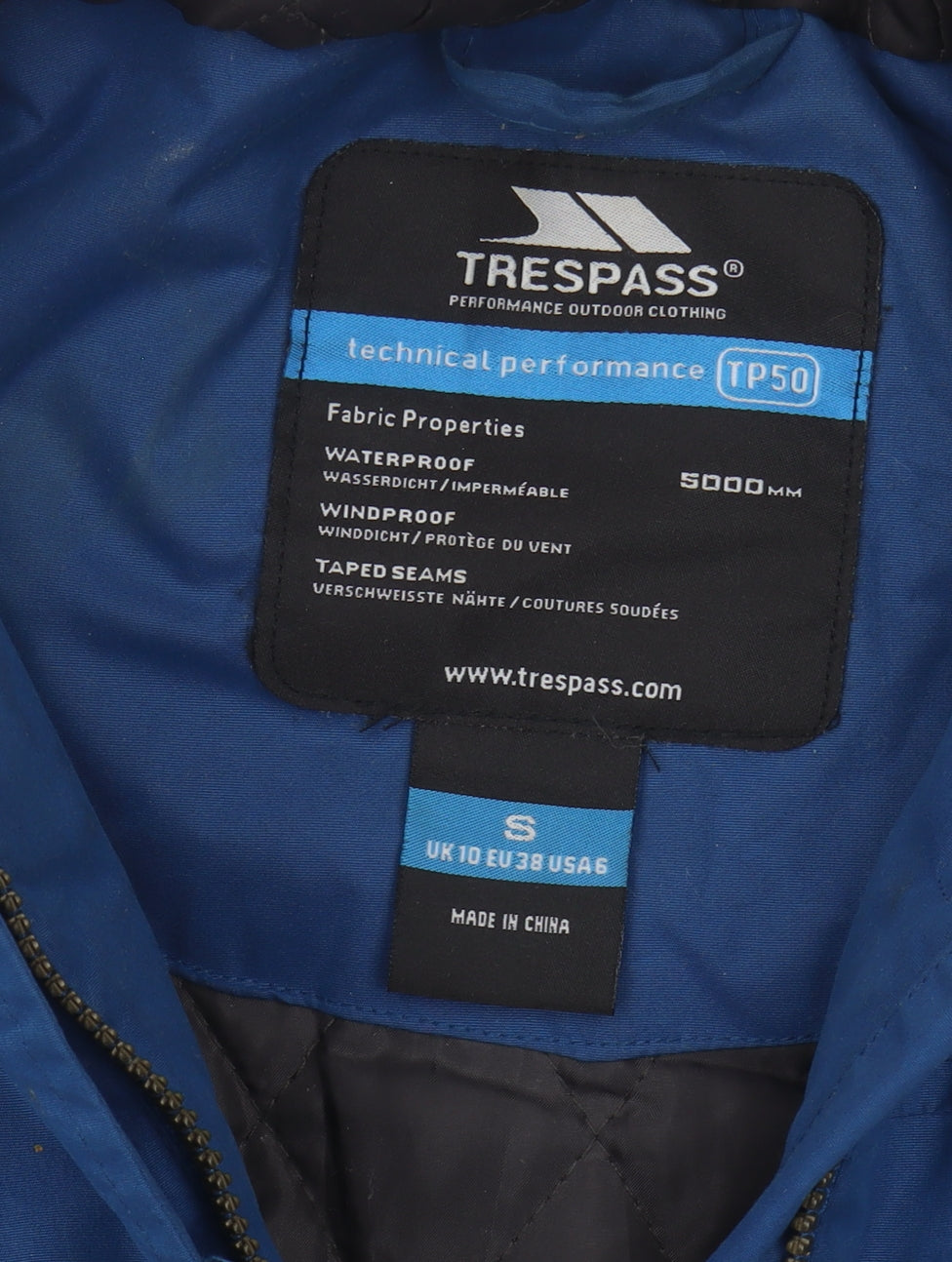 Trespass Women's Blue Parka S Regular Fit Hooded