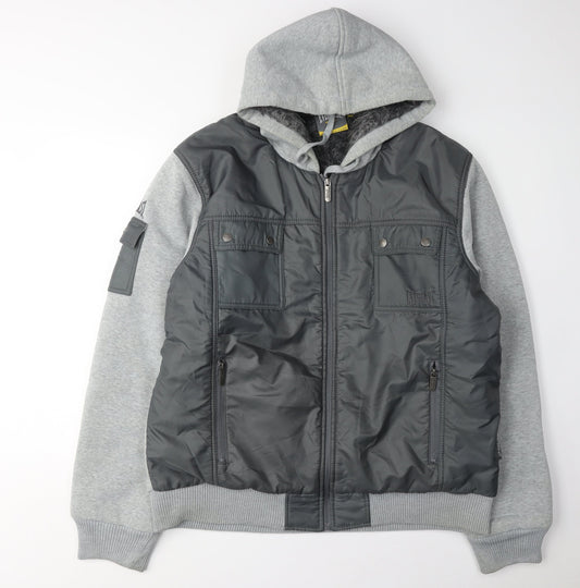 Everlast Men's Grey XL Bomber Jacket with Hood