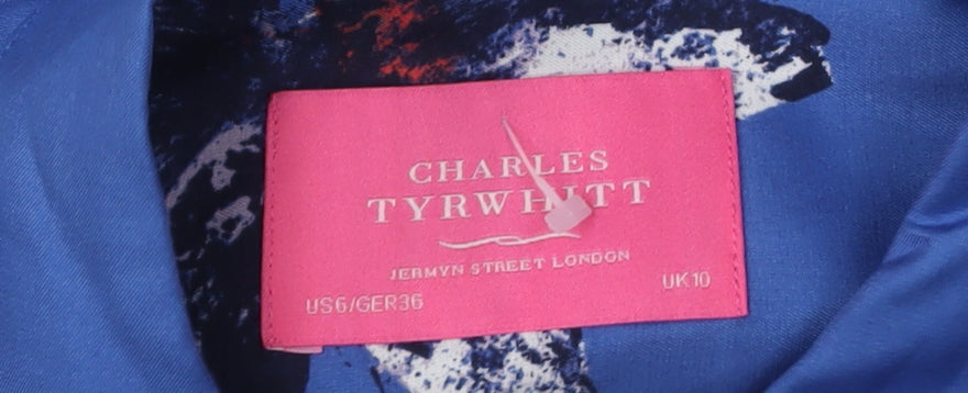 Charles Tyrwhitt Women's Blue Floral Button-Up Shirt