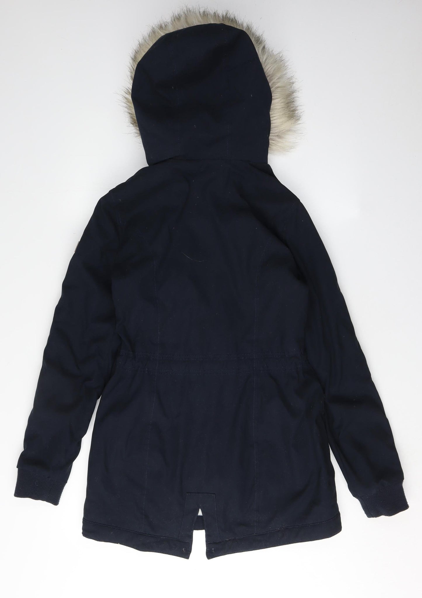 Hollister Women’s Blue Parka XS Fur Trimmed Winter Jacket