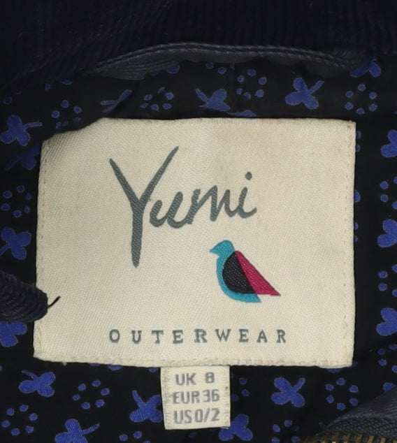 Yumi Women's Black Anorak Jacket Size 8 with Pockets