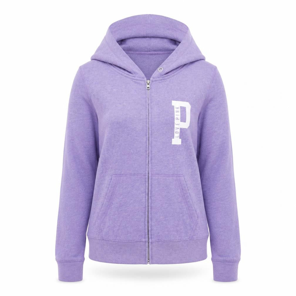 Victoria's Secret PINK Women's Purple Full Zip Hoodie - M