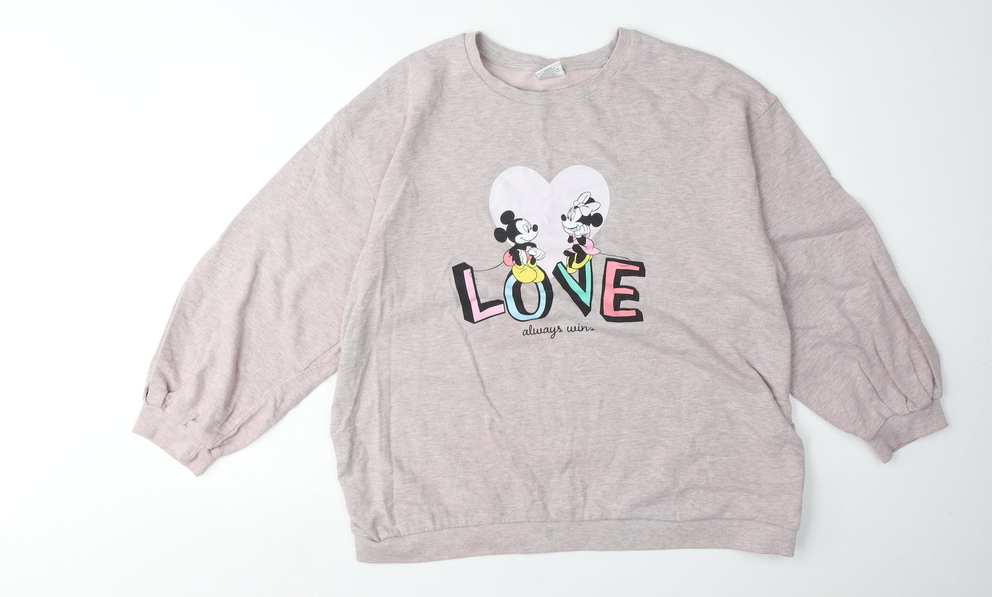 Disney Women Pink Sweatshirt, Mickey, Minnie, Size 18, Casual