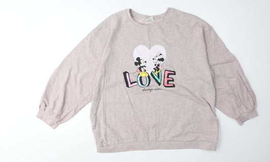 Disney Women Pink Sweatshirt, Mickey, Minnie, Size 18, Casual