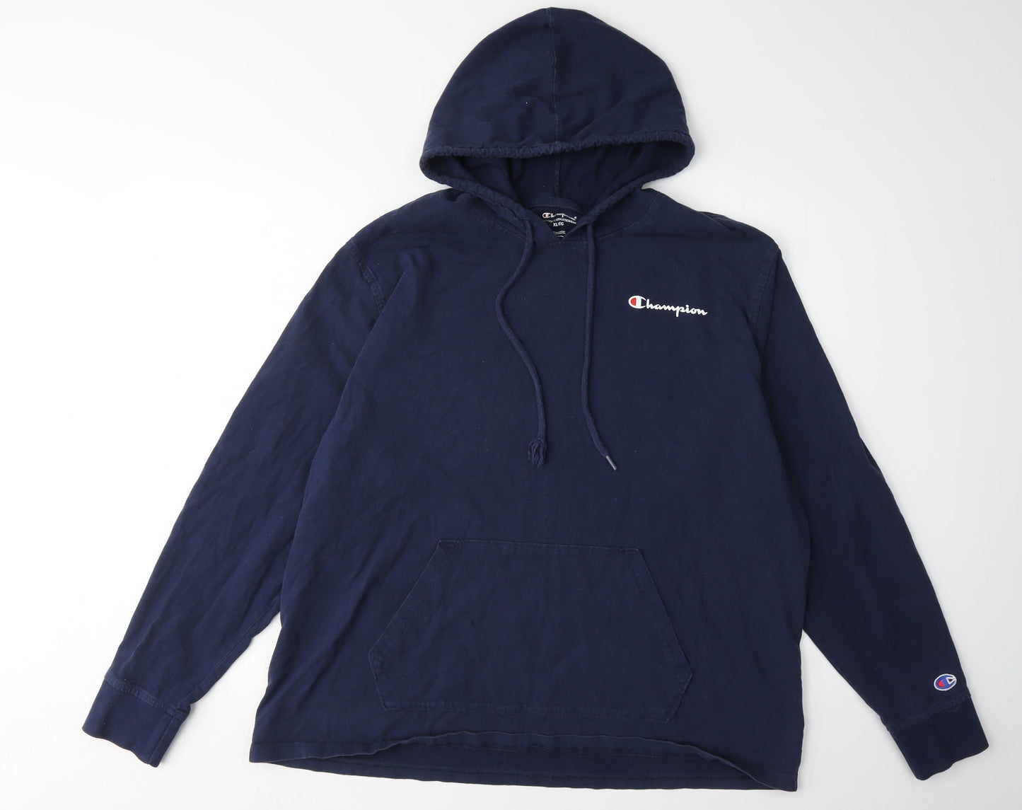 Champion Men's Blue XL Pullover Hoodie, Logo Accent