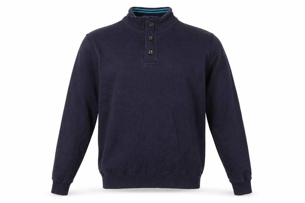 Joseph Turner Blue Henley Sweatshirt Men Large