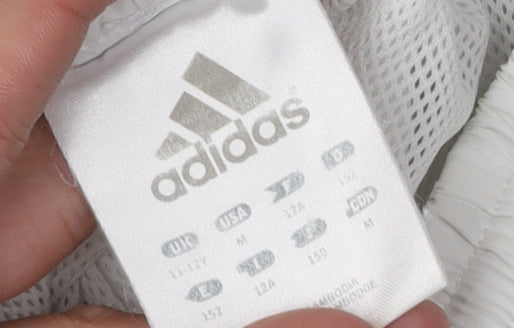 Adidas Boys White Jogger Trousers M with Side Stripe