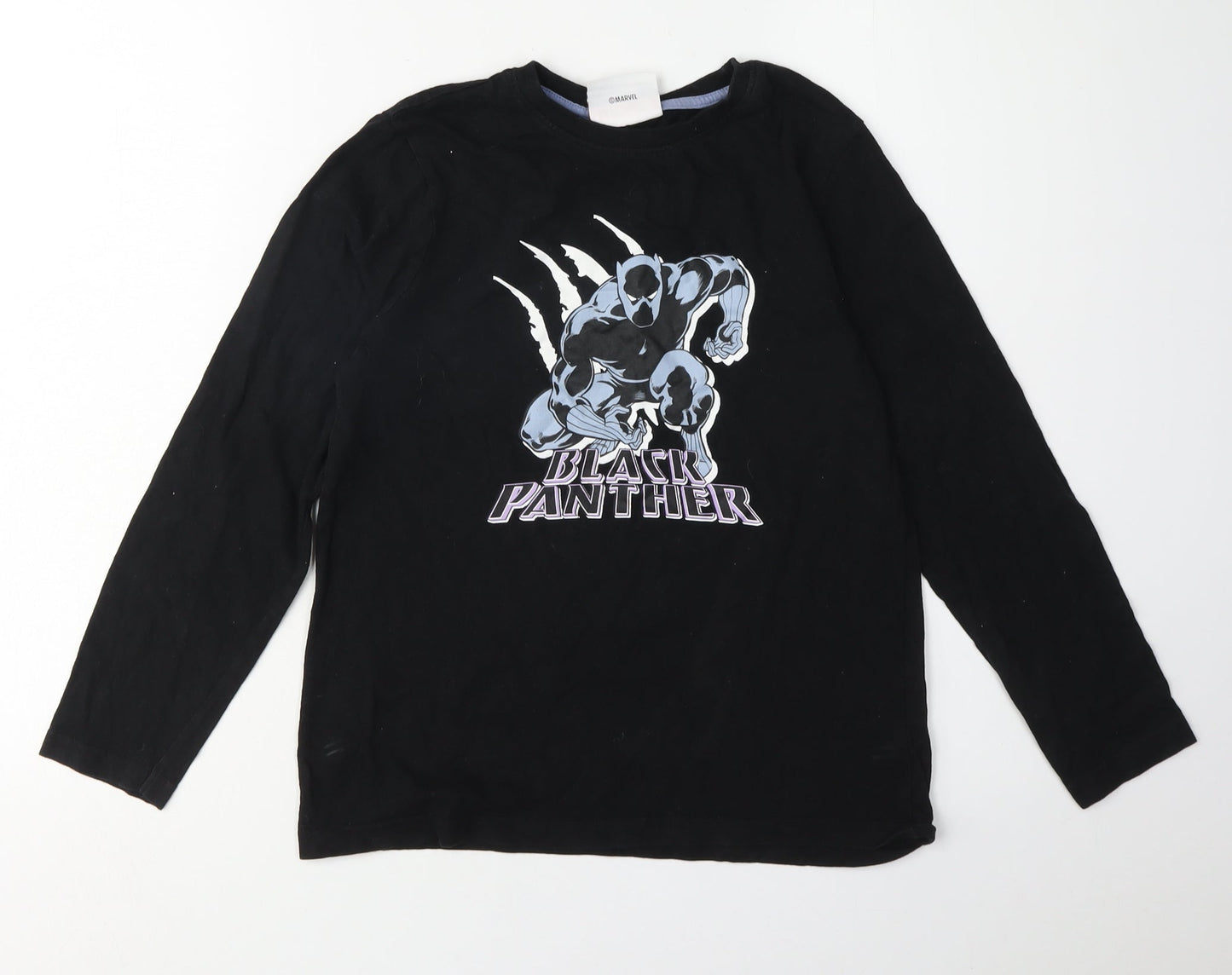 Marvel Boys Black Panther T-Shirt, Black, 10-11 Years, Pullover