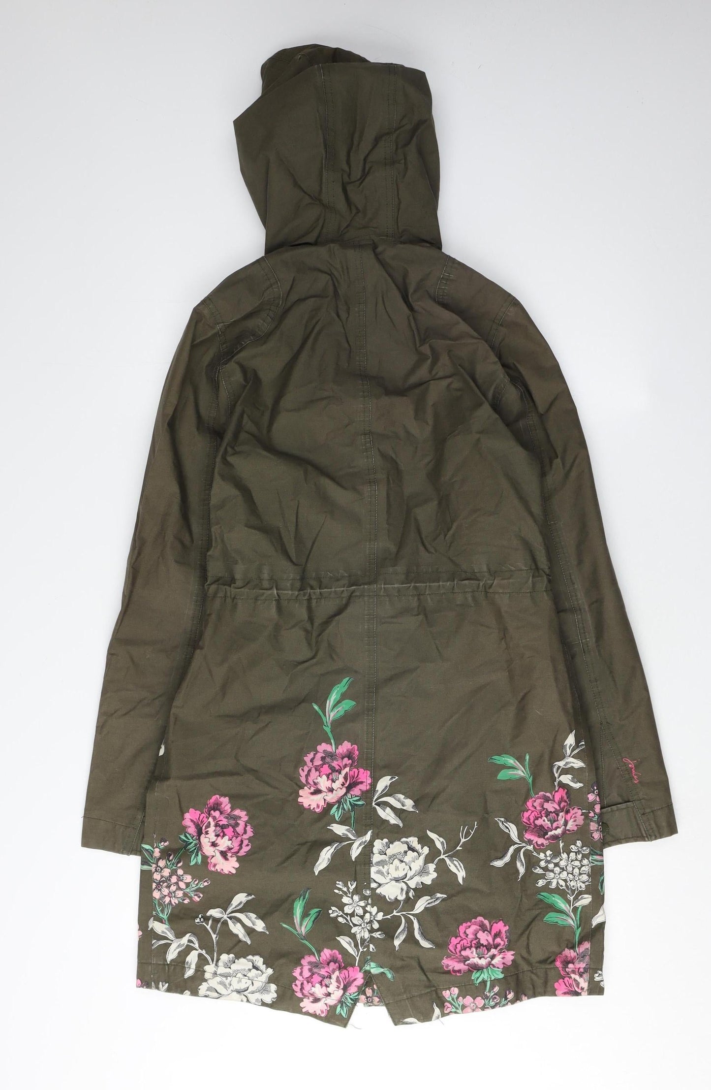 Joules Women’s Green Floral Parka Jacket Size 2XS