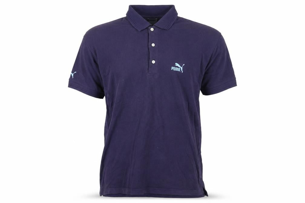 Puma Men's Blue Polo Shirt Size 42 Solid Casual