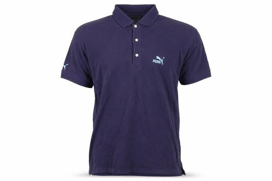 Puma Men's Blue Polo Shirt Size 42 Solid Casual