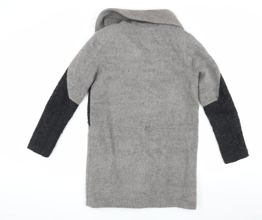 Label Lab Women's Grey Wool Coat Size 8 Mid-Length