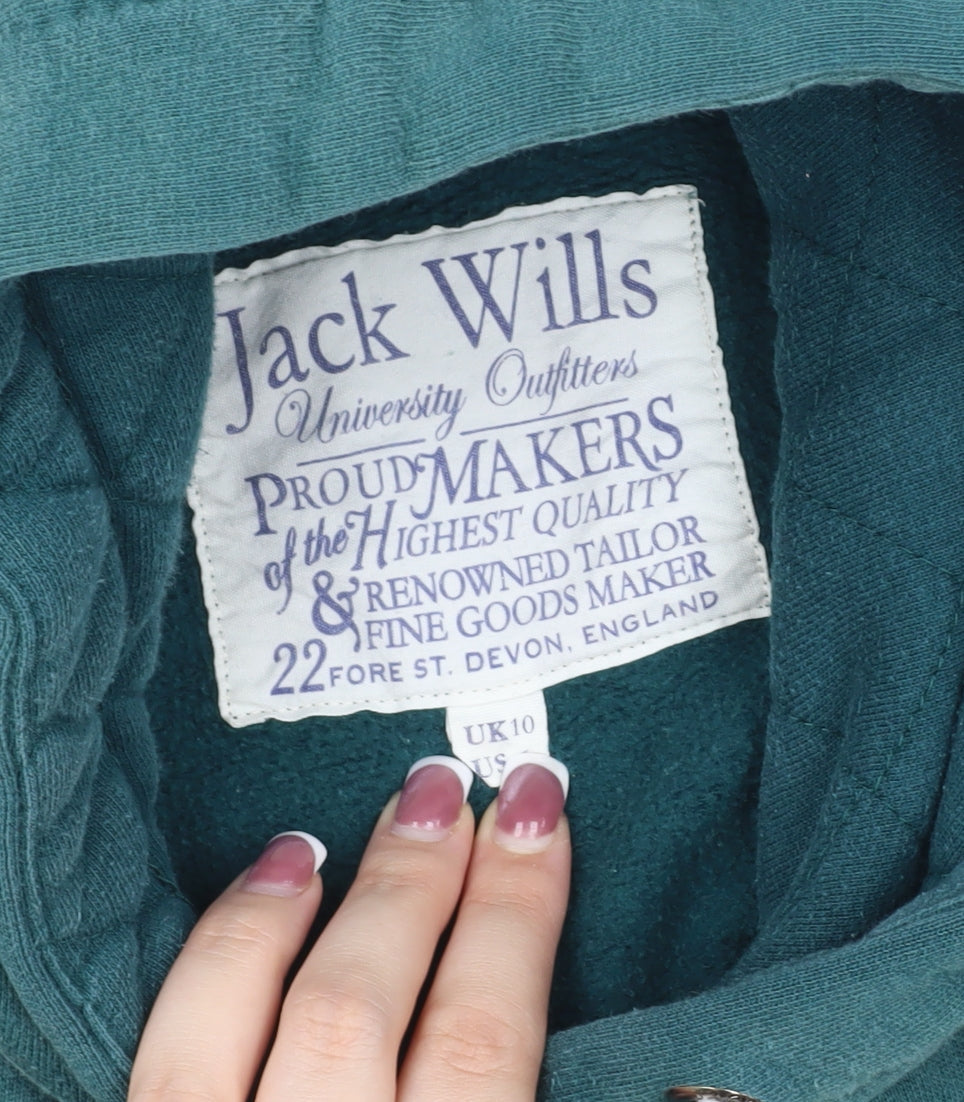 Jack Wills Women's Green Pullover Hoodie UK Size 10