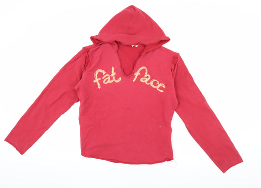 Fat Face Womens Red Hoodie Size 14, Casual Logo