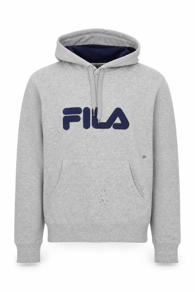 Mens UK S Relaxed FILA Grey Pullover Hoodie