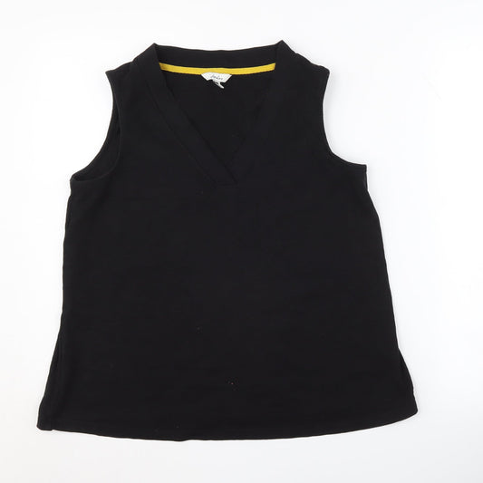 Joules Women's Black Sleeveless V-Neck Tank Top UK 10