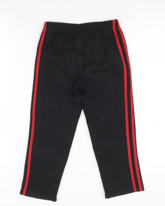 Adidas Boys Black Track Pants - Size 10, Regular Fit