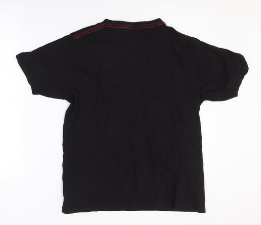 Soul Star Men's Black Graphic Print T-Shirt M Jersey