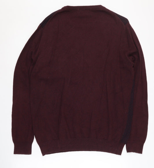 Jeff Banks Men's Red Medium Pullover Jumper with Cashmere