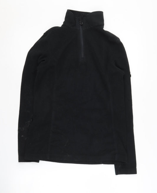 TOG24 Women's Black Fleece Sweatshirt, Size 8, 1/4 Zip