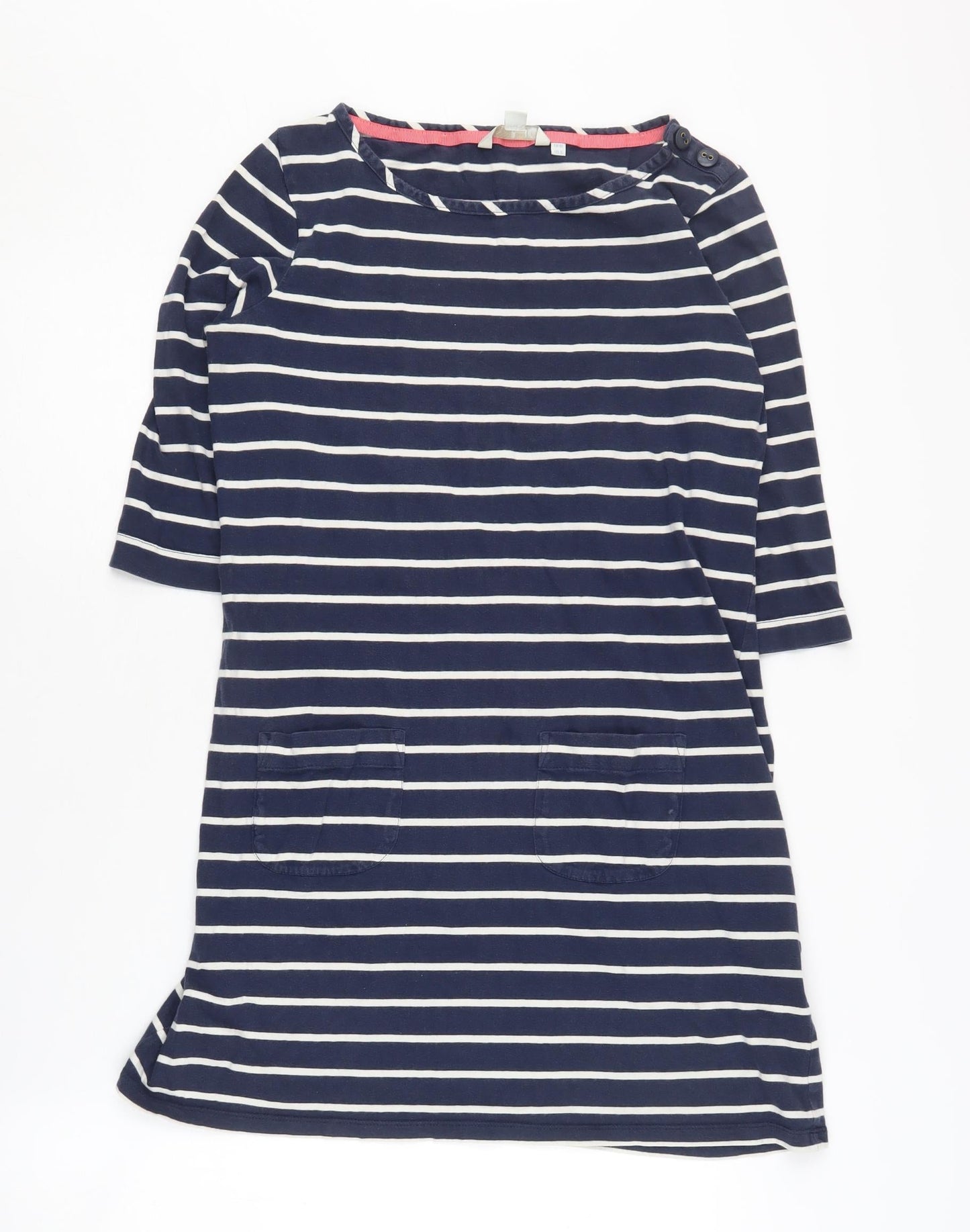 Boden Women's Blue Striped T-Shirt Dress, Size 10