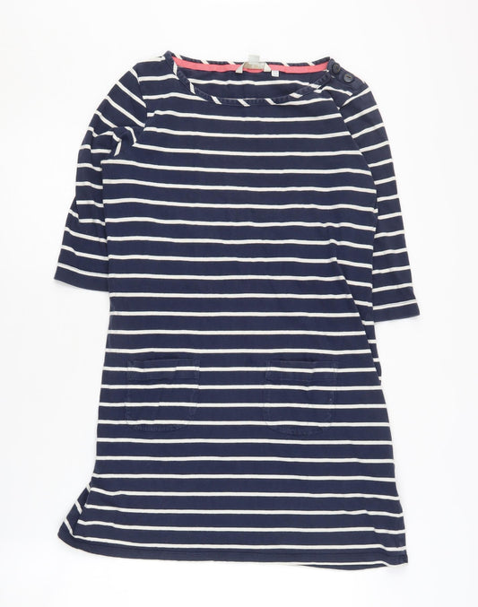 Boden Women's Blue Striped T-Shirt Dress, Size 10