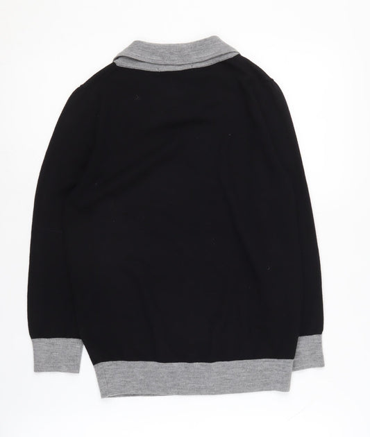 Boden Women's Black Collared Wool Jumper Size 8