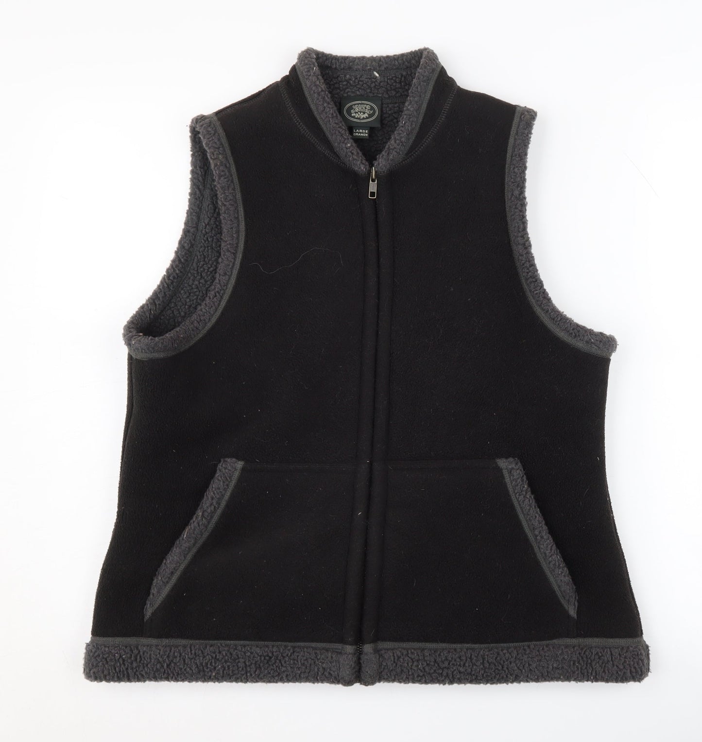 Laura Ashley Women's Black Fleece Waistcoat L