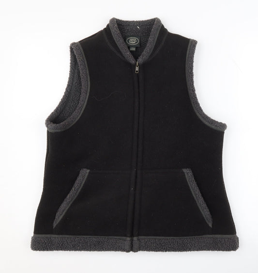 Laura Ashley Women's Black Fleece Waistcoat L
