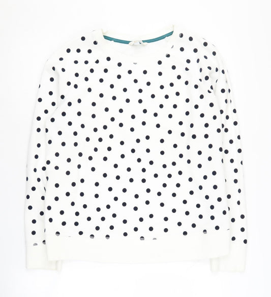 Boden Women's White Polka Dot Sweatshirt M