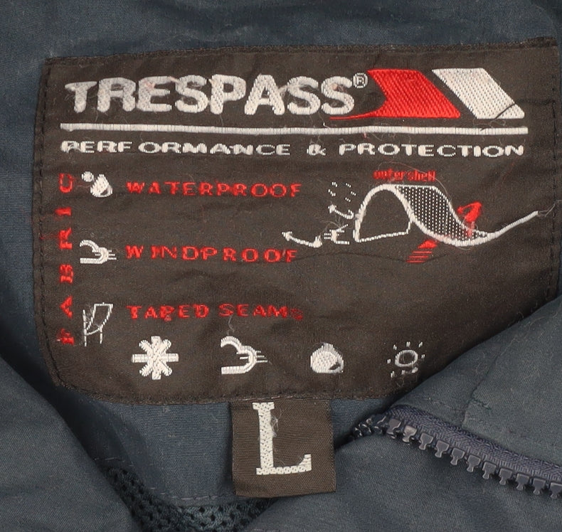 Trespass Men's Blue Parka Jacket - L, Hooded, Waterproof