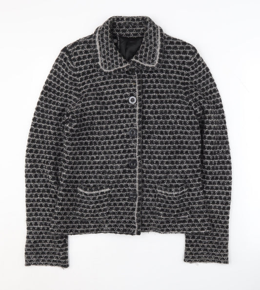 Laura Ashley Women's Black Blazer UK 12 Geometric Long Sleeve
