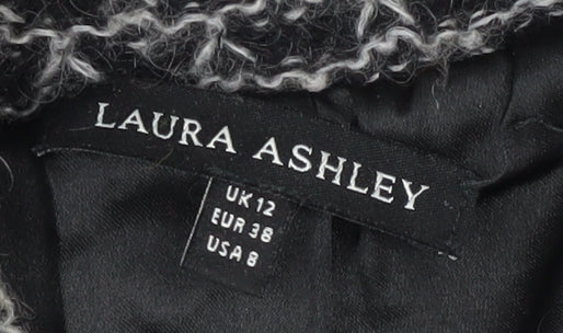 Laura Ashley Women's Black Blazer UK 12 Geometric Long Sleeve