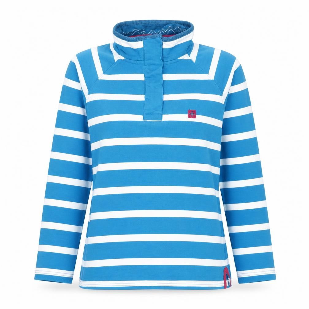 Womens UK 14 Regular Mountain Warehouse Blue Henley Sweatshirt