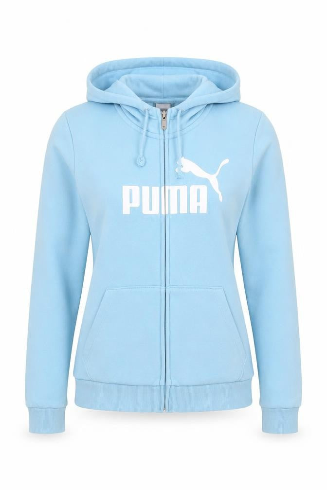 Womens UK 8 Regular PUMA Blue Full Zip Hoodie