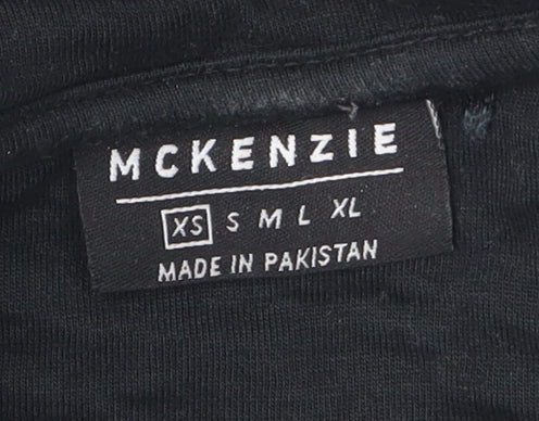 McKenzie Men's Black Pullover Hoodie - XS, Logo, Fleece