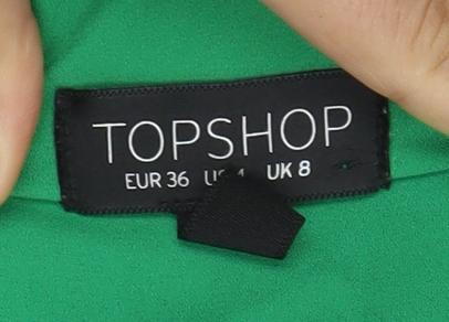 Topshop Green Sleeveless Dress Women Size 8