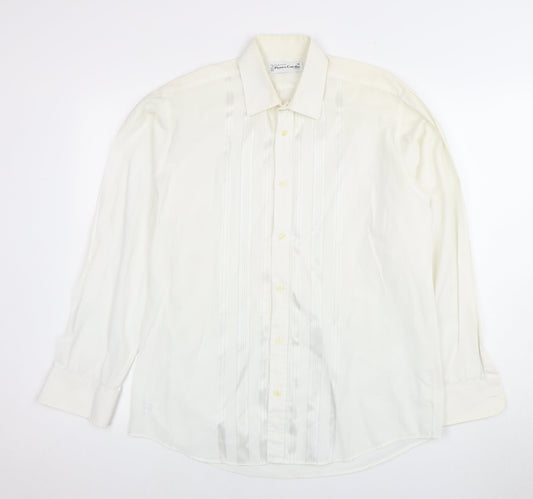 Pierre Cardin Men's Ivory Formal Dress Shirt