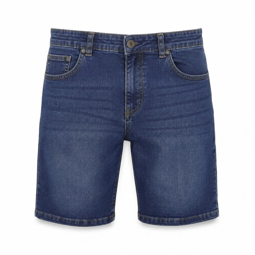 Front view of Denim Co. Men's Blue Slim Fit Shorts -, size 28