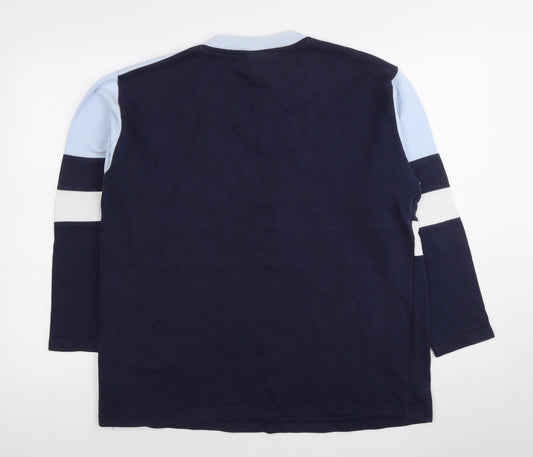 Cotton Republic Unisex Blue Colourblock Sweatshirt Size 18