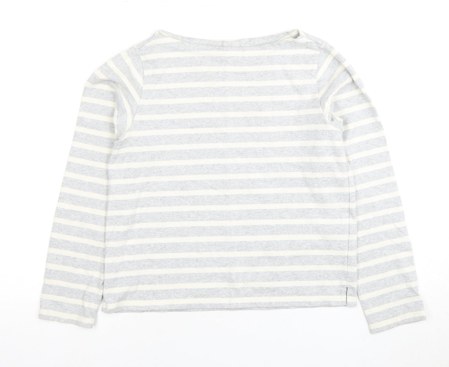 Uniqlo Women's Grey XS Striped Long Sleeve T-Shirt