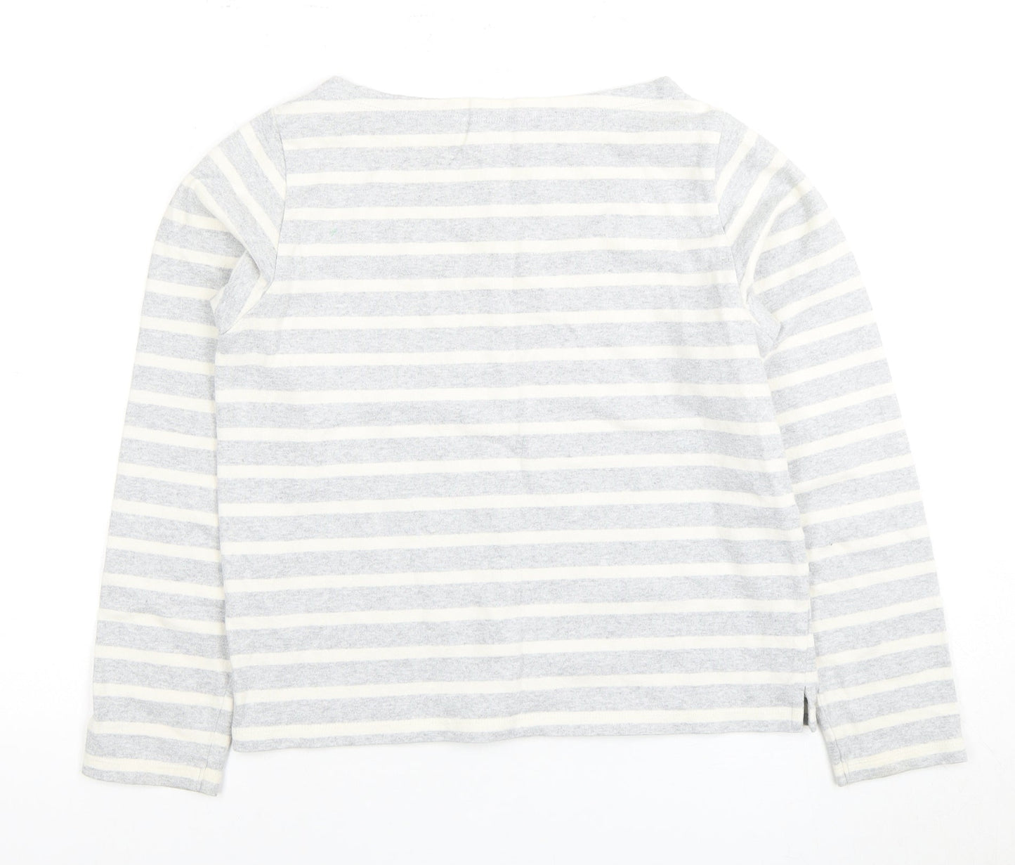Uniqlo Women's Grey XS Striped Long Sleeve T-Shirt