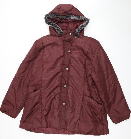 Anne de Lancay Women’s Parka Jacket Hooded XL Red