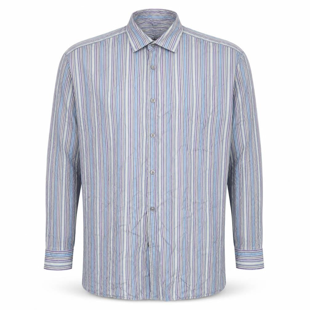 Marks and Spencer Men's Multicoloured Striped Shirt L