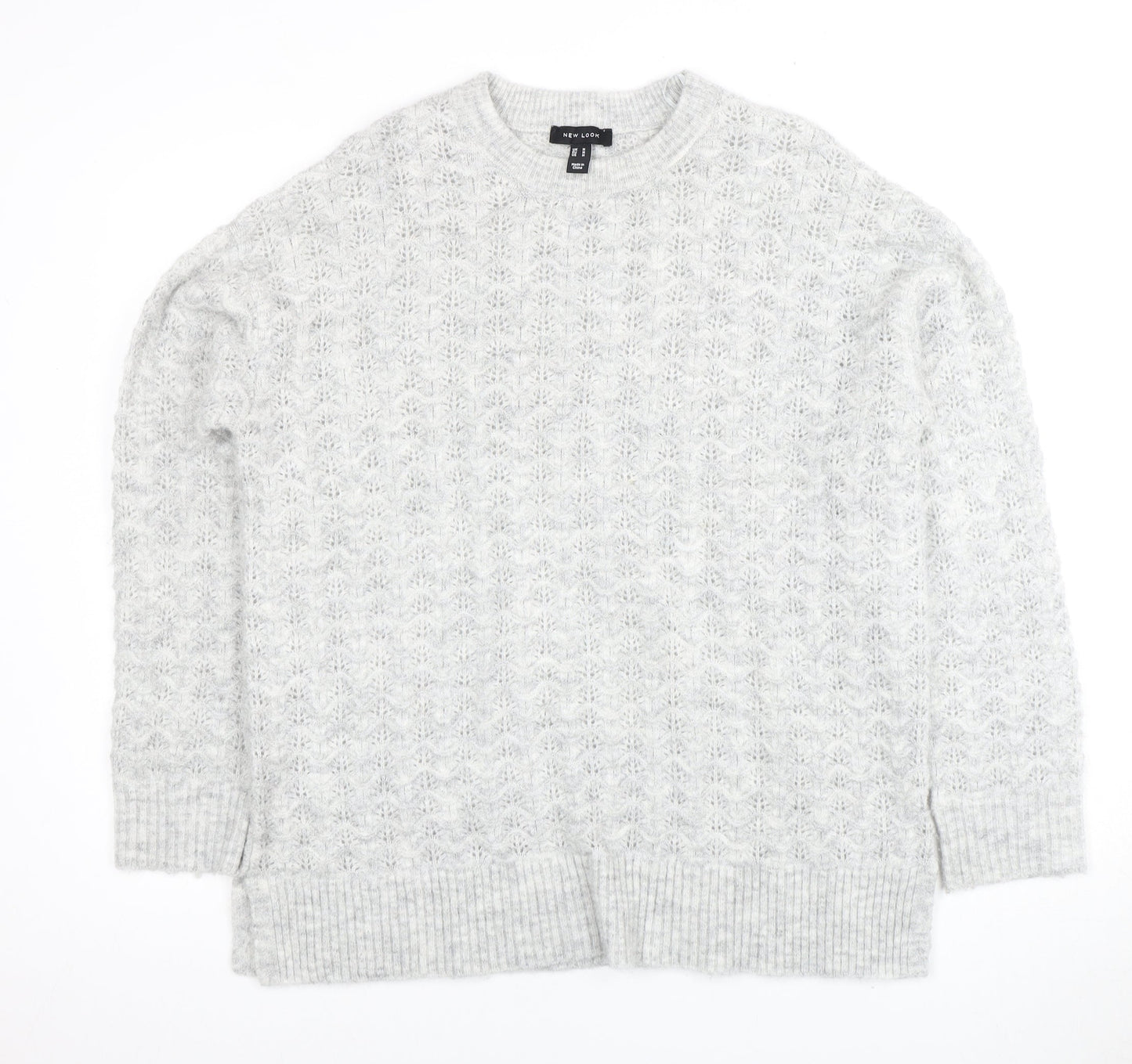 New Look Women's Grey Pullover Jumper, M, Crew Neck