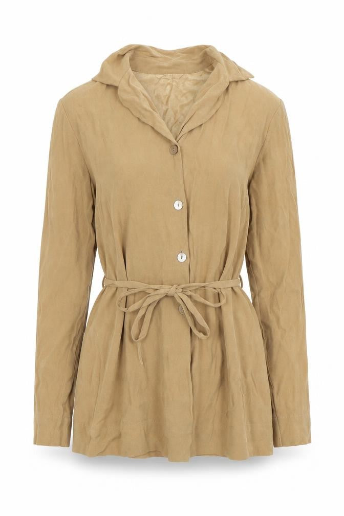Marks and Spencer Womens Beige Long Sleeve Blouse Size 10