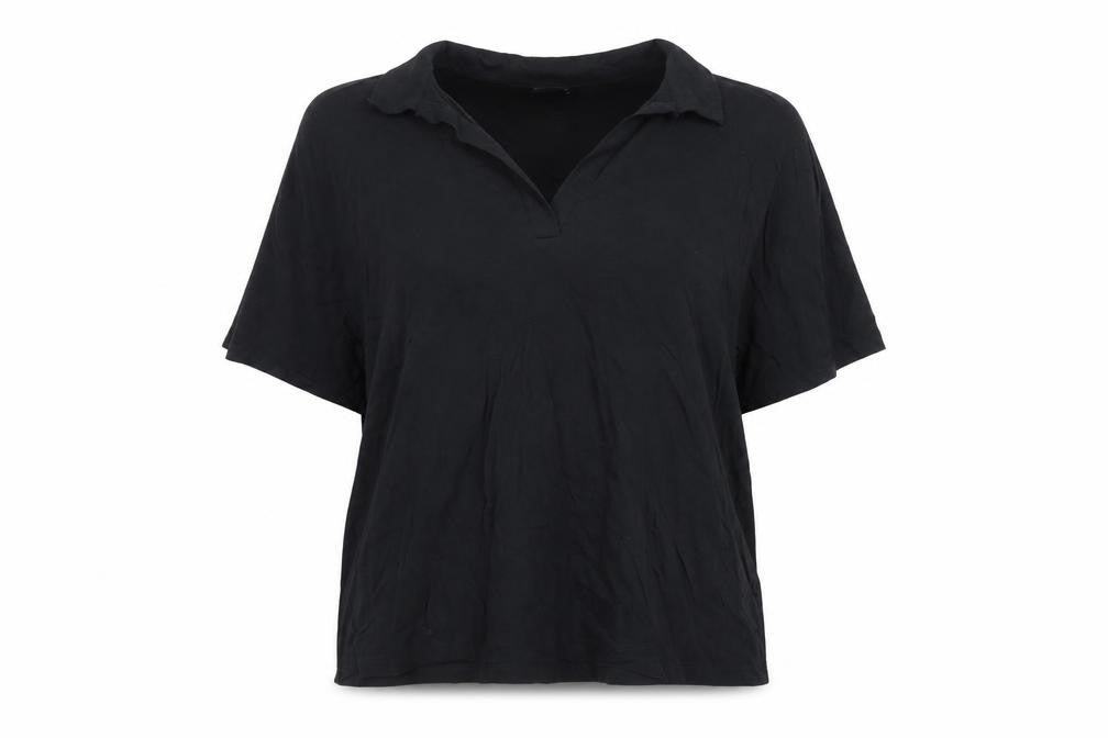 Front view of ASOS Women's Black Polo Shirt, size 28