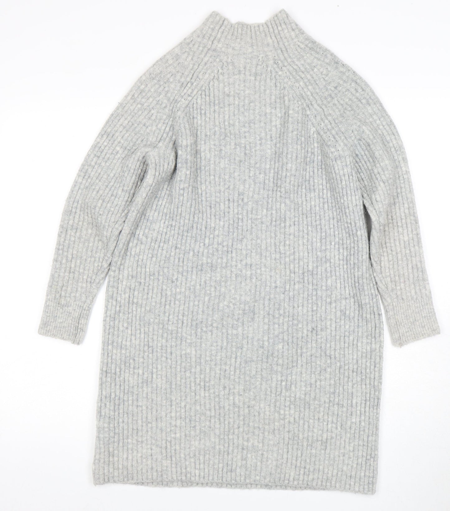 Next Women's Grey High Neck Chunky Pullover Jumper Size 10