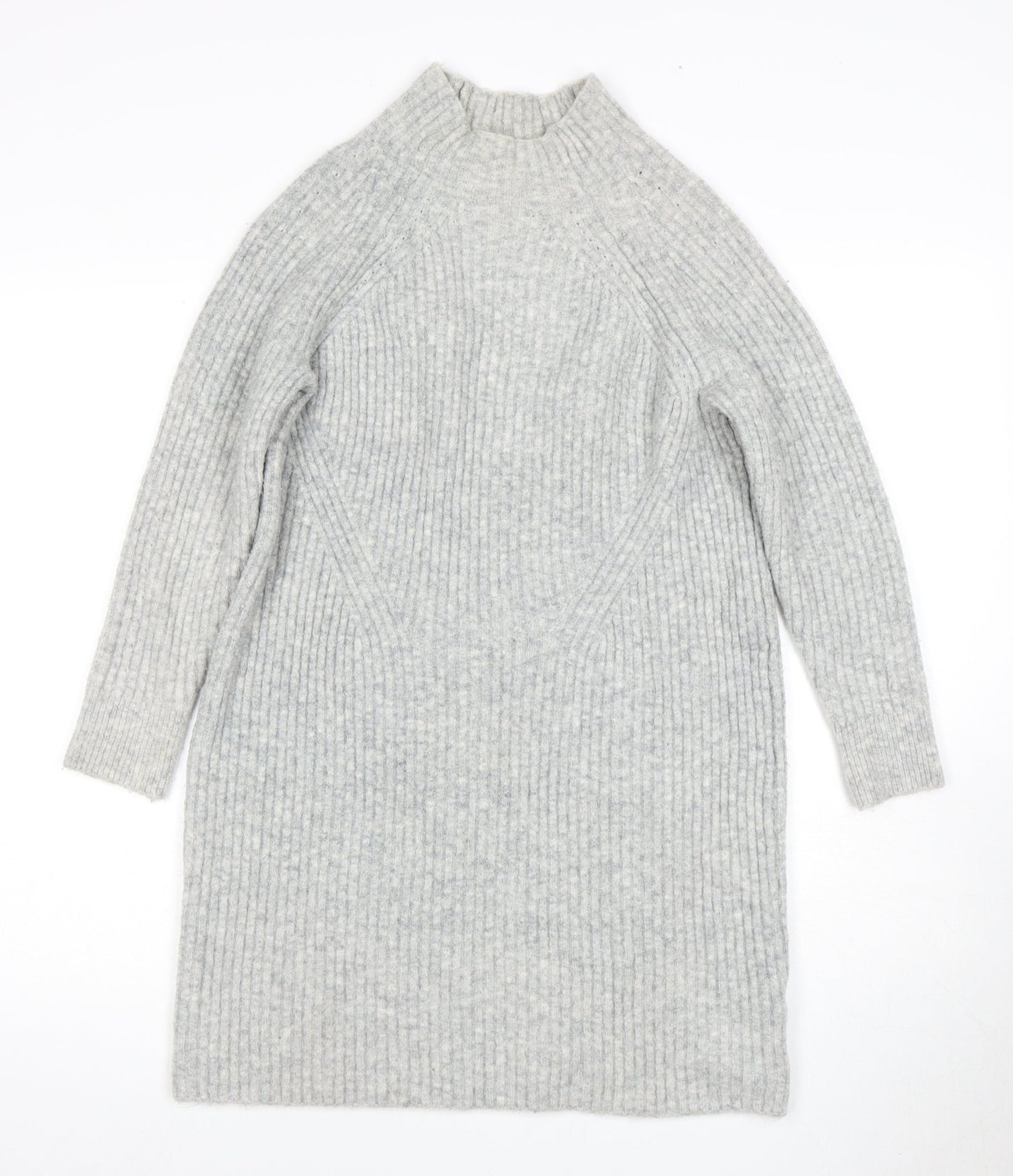 Next Women's Grey High Neck Chunky Pullover Jumper Size 10