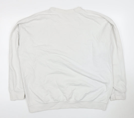 River Island Women's White Pullover Sweatshirt L
